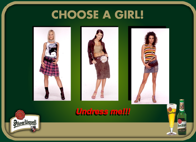 Bild från spelet Pilsner Urquell Undress Strip